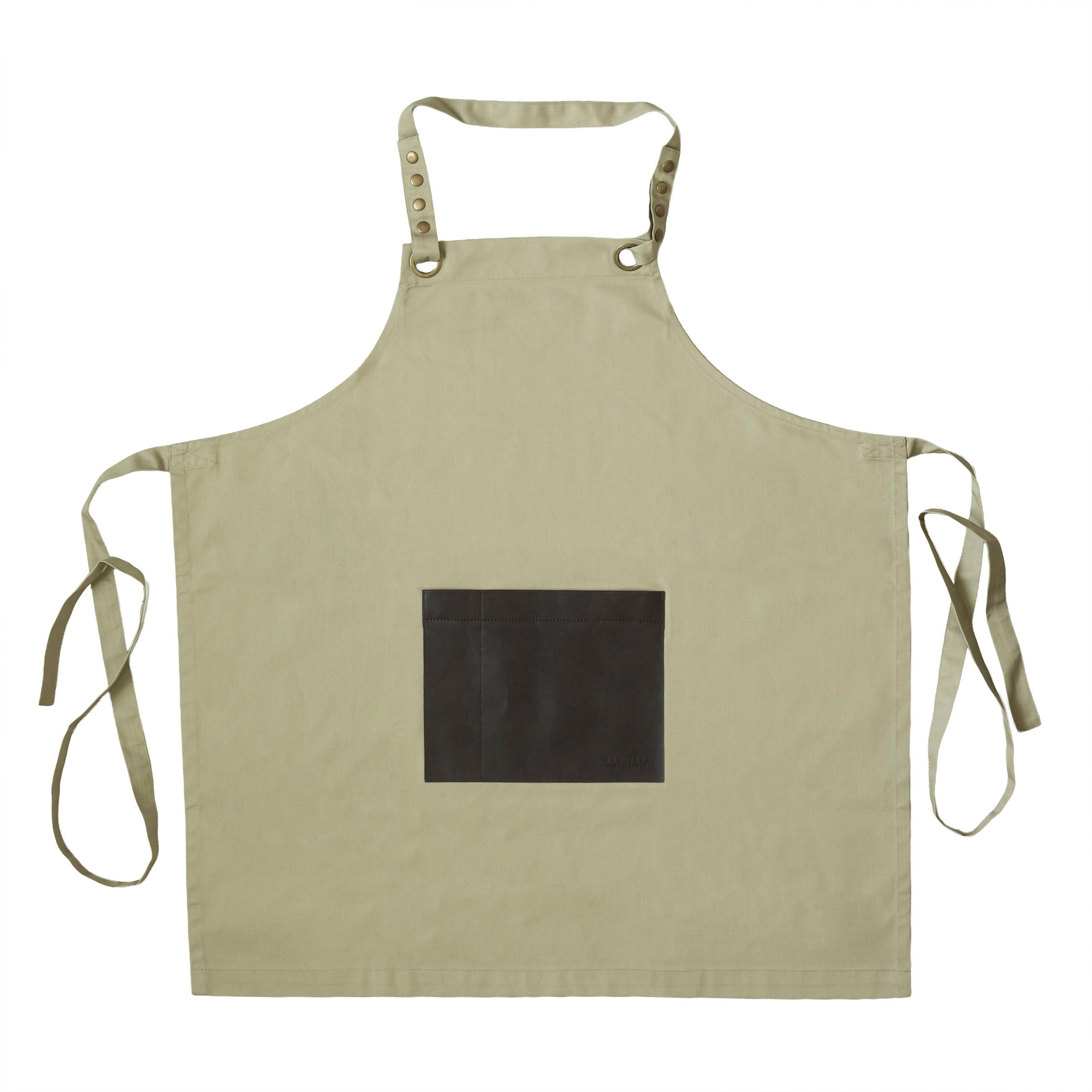 Honoré - Tablier Tissu Et Cuir - Beige