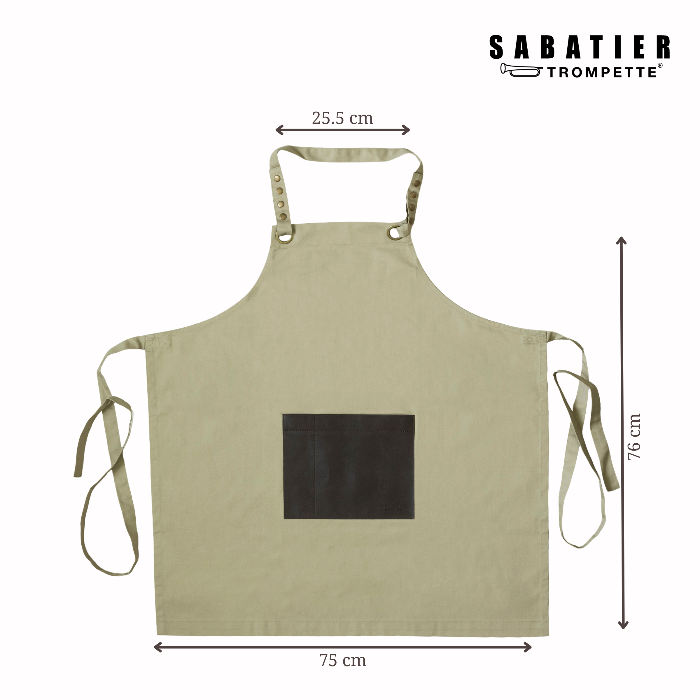 Honoré - Tablier Tissu Et Cuir - Beige