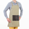 Honoré - Tablier Tissu Et Cuir - Beige