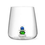Cairn - Lot De 4 Gobelets Assortis - Verre Soufflé Bouche - Bleu & Vert