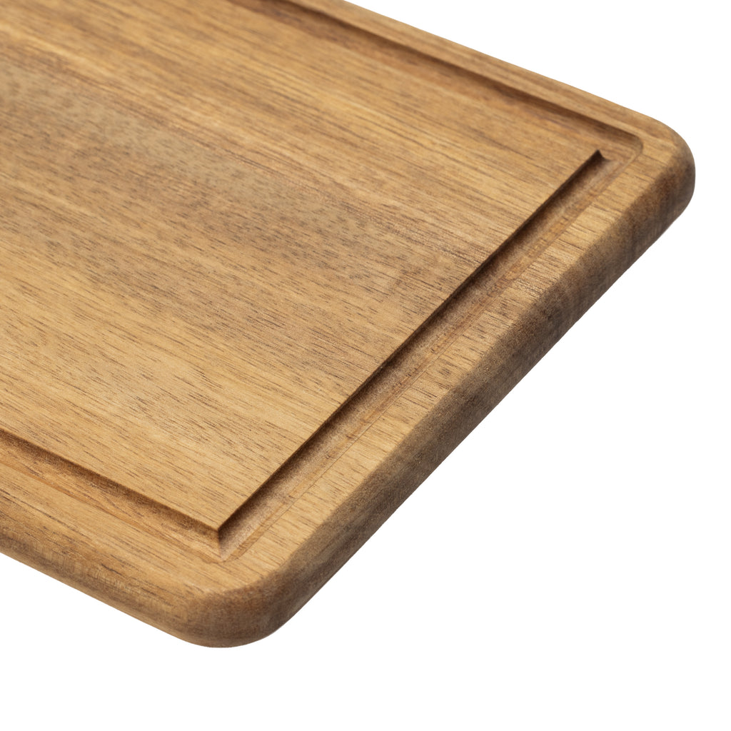 Célestin - Rectangular Chopping Board 48 x 17 x 1.5 cm with Drip Groove and Handle - Wood