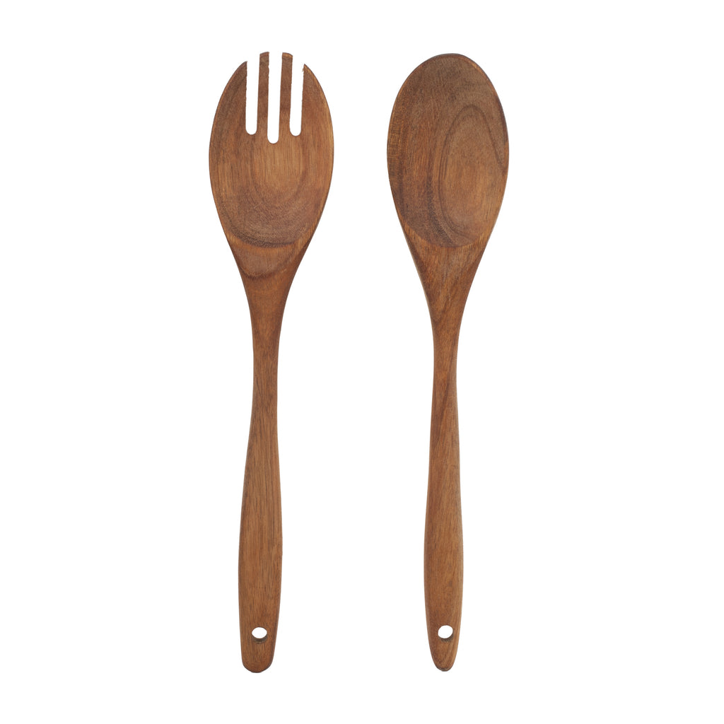 Louise - 2 Cubiertos para Ensalada en Madera de Acacia - Madera