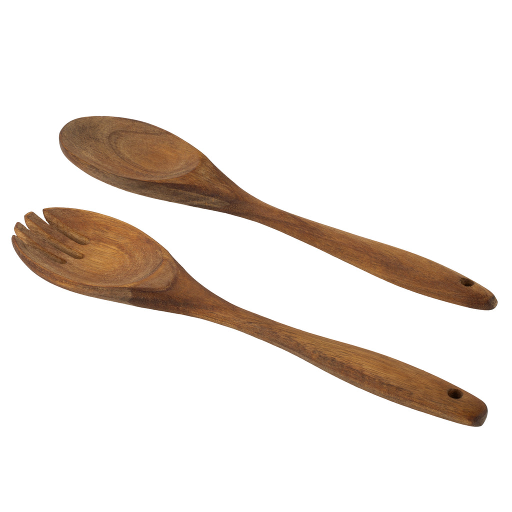 Louise - 2 Cubiertos para Ensalada en Madera de Acacia - Madera