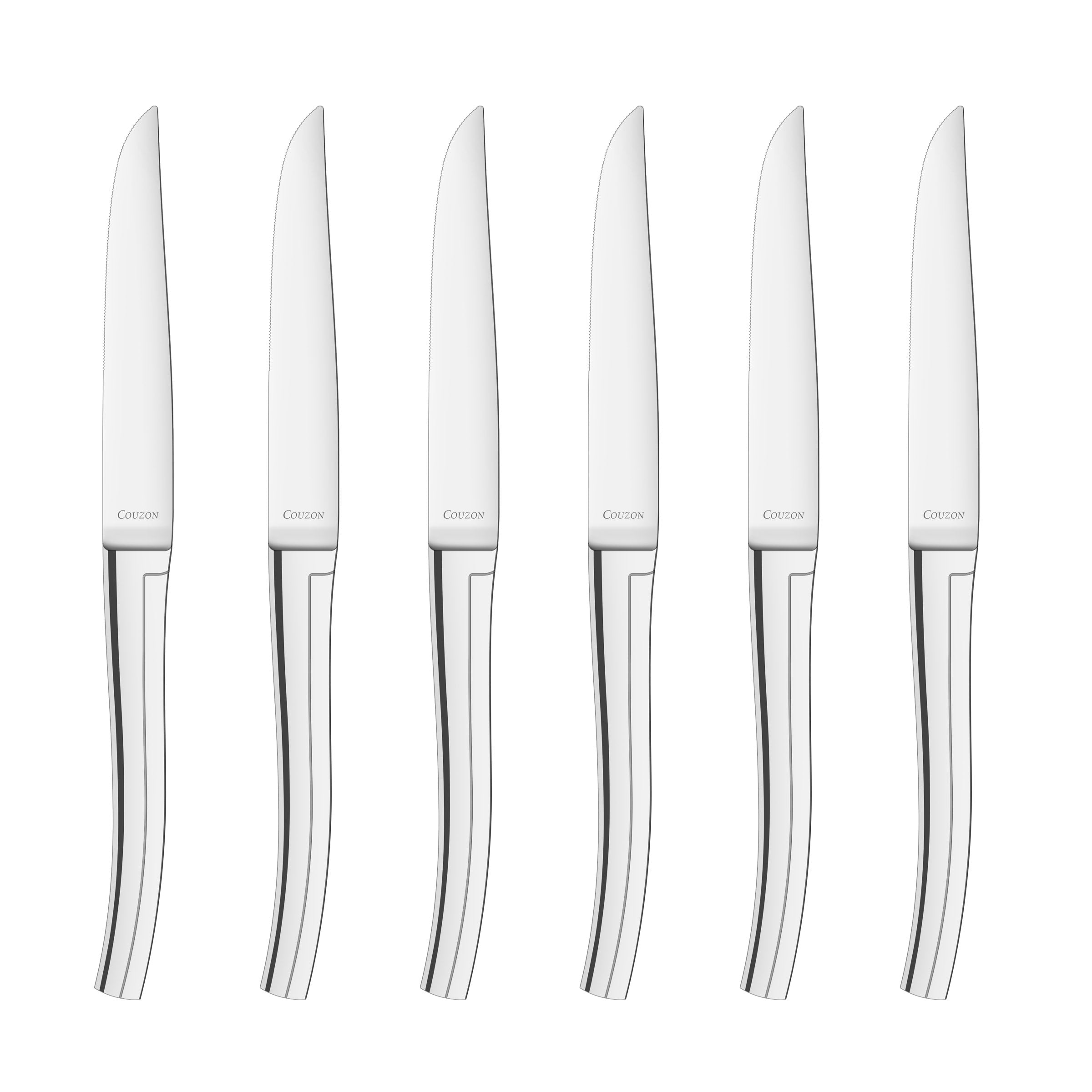 Aladin - Set of 6 Steak Knives - Stainless Steel - Inox