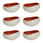 Kyma - 6 Bowls 14cm - Porcelain - Red Cade