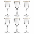 Lot De 6 Verres À Pied 35Cl - Altesse - Translucide Et Bordure Dorée