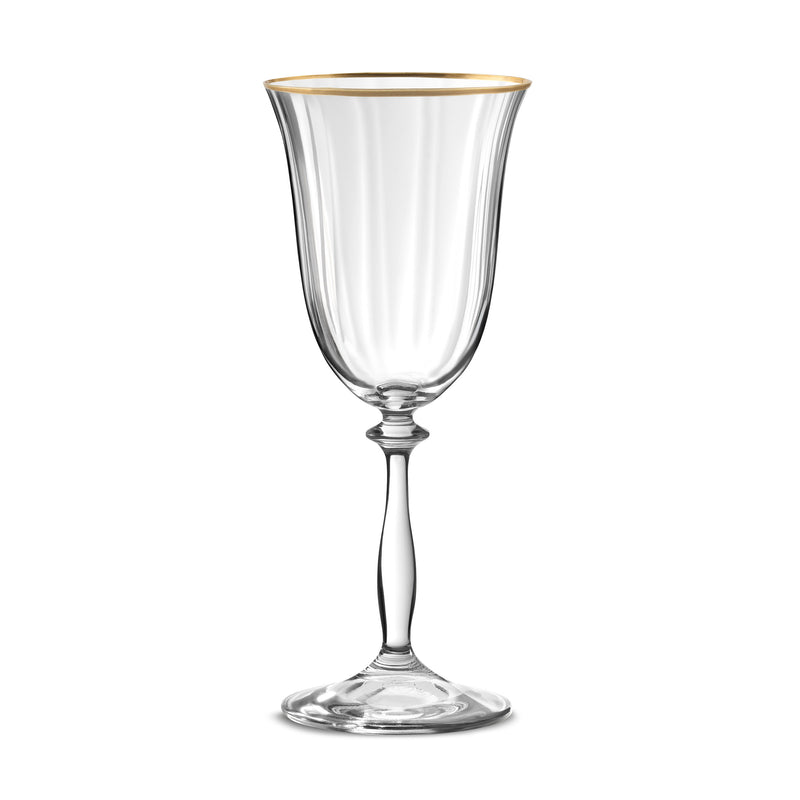 Lot De 6 Verres À Pied 35Cl - Altesse - Translucide Et Bordure Dorée