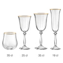 Lot De 6 Verres À Pied 35Cl - Altesse - Translucide Et Bordure Dorée