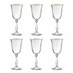 Altesse - Set of 6 Stemmed Glasses 25Cl - Crystalline - Translucent/Gold Rim