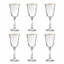 Lot De 6 Verres À Pied 25Cl - Altesse - Translucide Et Bordure Dorée