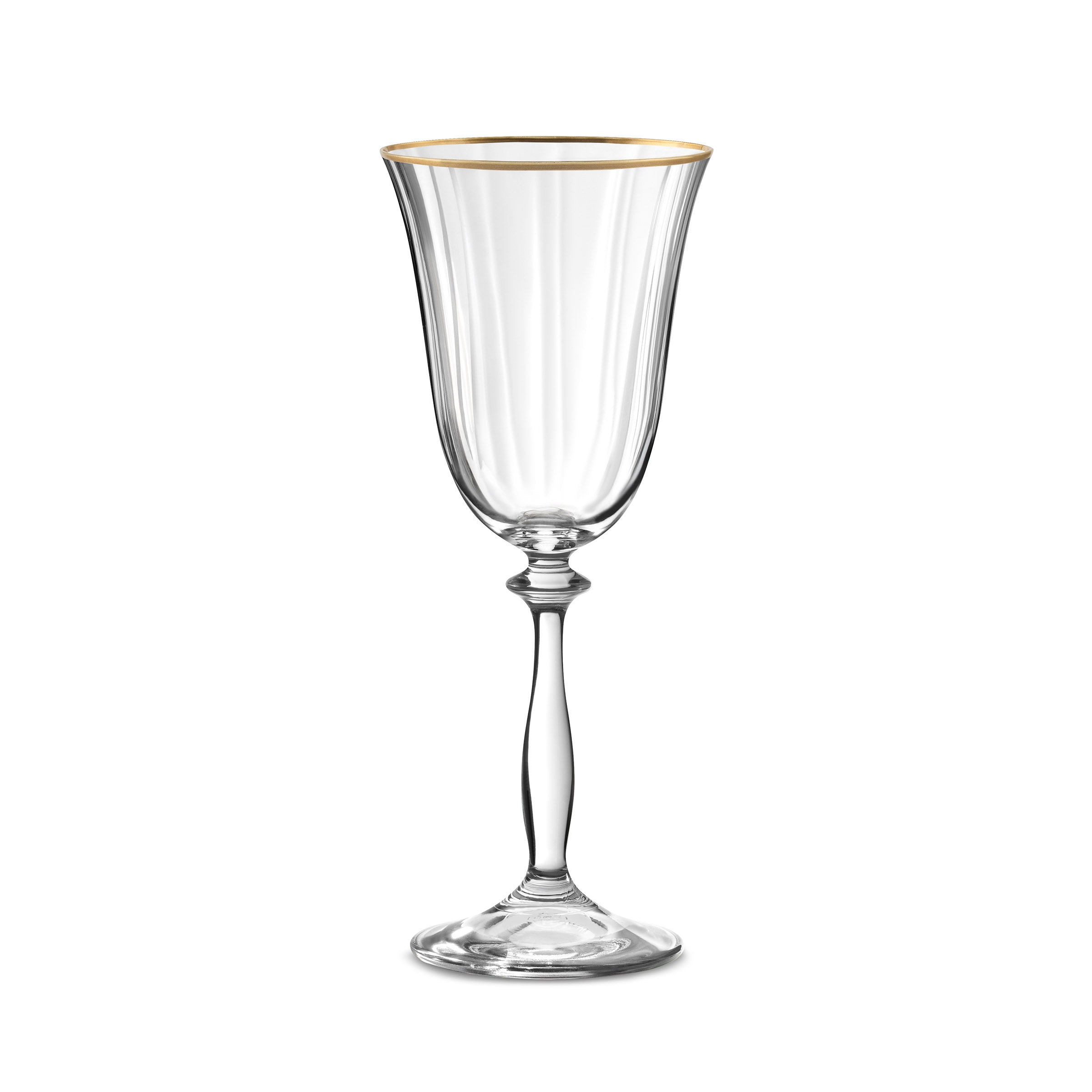 Altesse - Set of 6 Stemmed Glasses 25Cl - Crystalline - Translucent/Gold Rim
