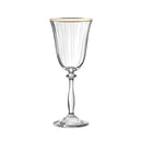 Lot De 6 Verres À Pied 25Cl - Altesse - Translucide Et Bordure Dorée