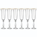 Altesse - Set of 6 19Cl Champagne Flutes - Crystalline - Translucent/Golden Rim