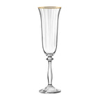 Altesse - Set of 6 19Cl Champagne Flutes - Crystalline - Translucent/Golden Rim