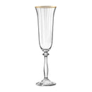 Lot De 6 Flûtes À Champagne 19Cl - Altesse - Translucide Et Bordure Dorée