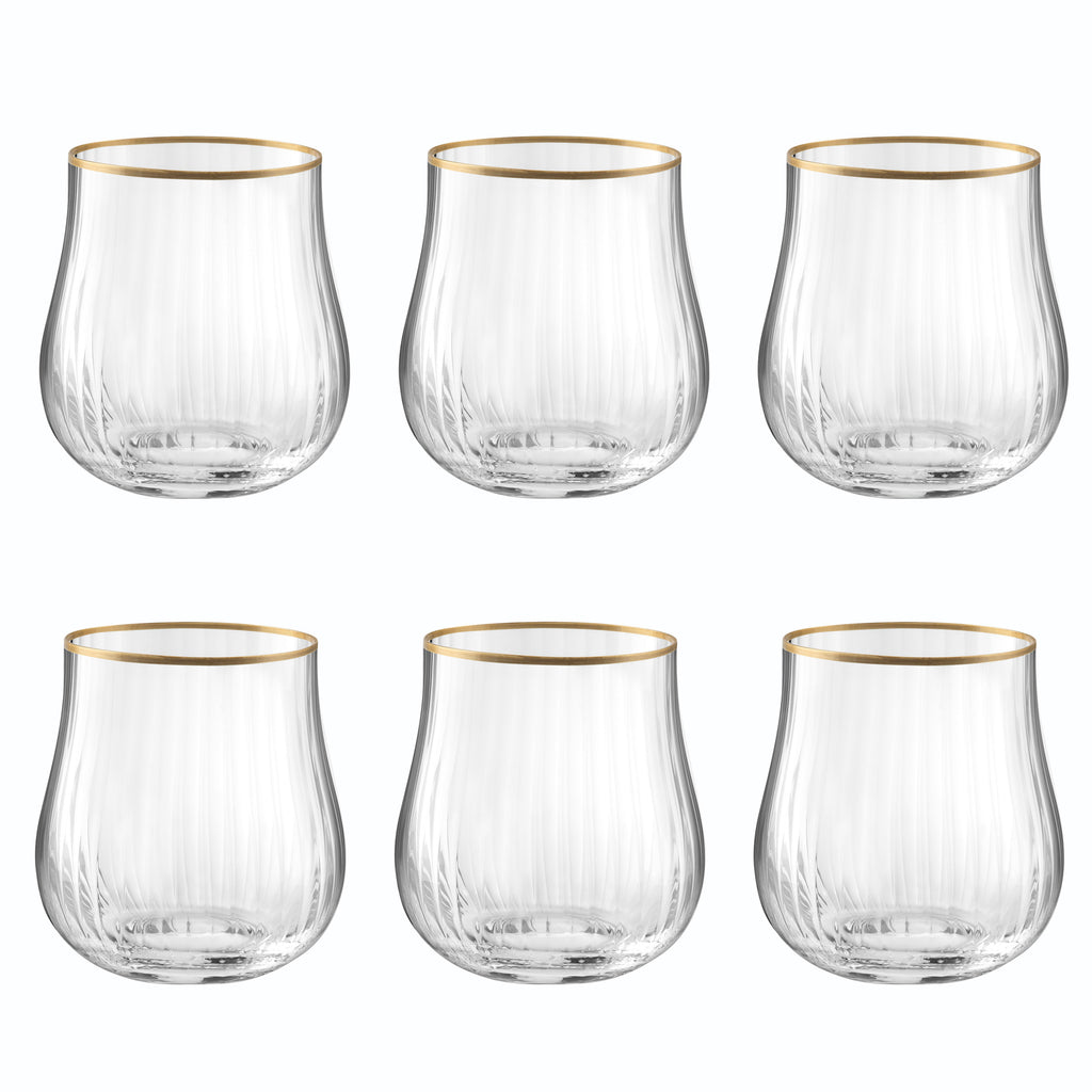 Altesse - Set of 6 35Cl Tumblers - Crystalline - Translucent/Golden Rim