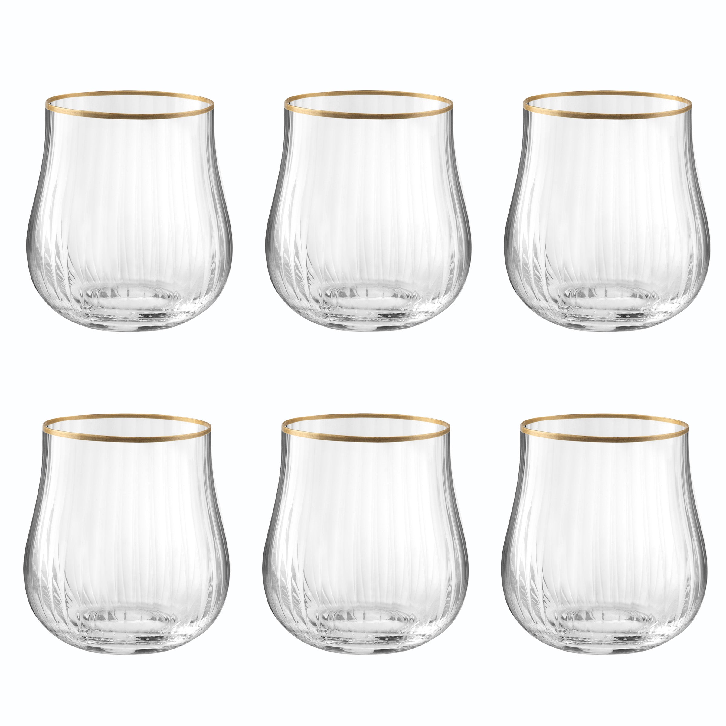 Altesse - Set of 6 35Cl Tumblers - Crystalline - Translucent/Golden Rim
