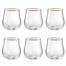 Lot De 6 Gobelets 35Cl - Altesse - Translucide Et Bordure Dorée