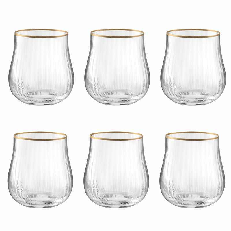 Lot De 6 Gobelets 35Cl - Altesse - Translucide Et Bordure Dorée