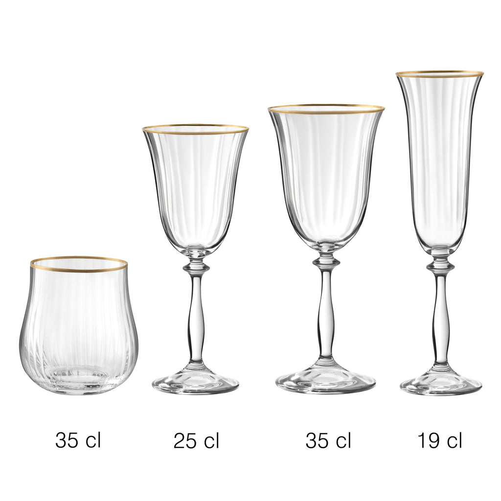 Altesse - Set of 6 35Cl Tumblers - Crystalline - Translucent/Golden Rim