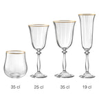 Altesse - Set of 6 35Cl Tumblers - Crystalline - Translucent/Golden Rim