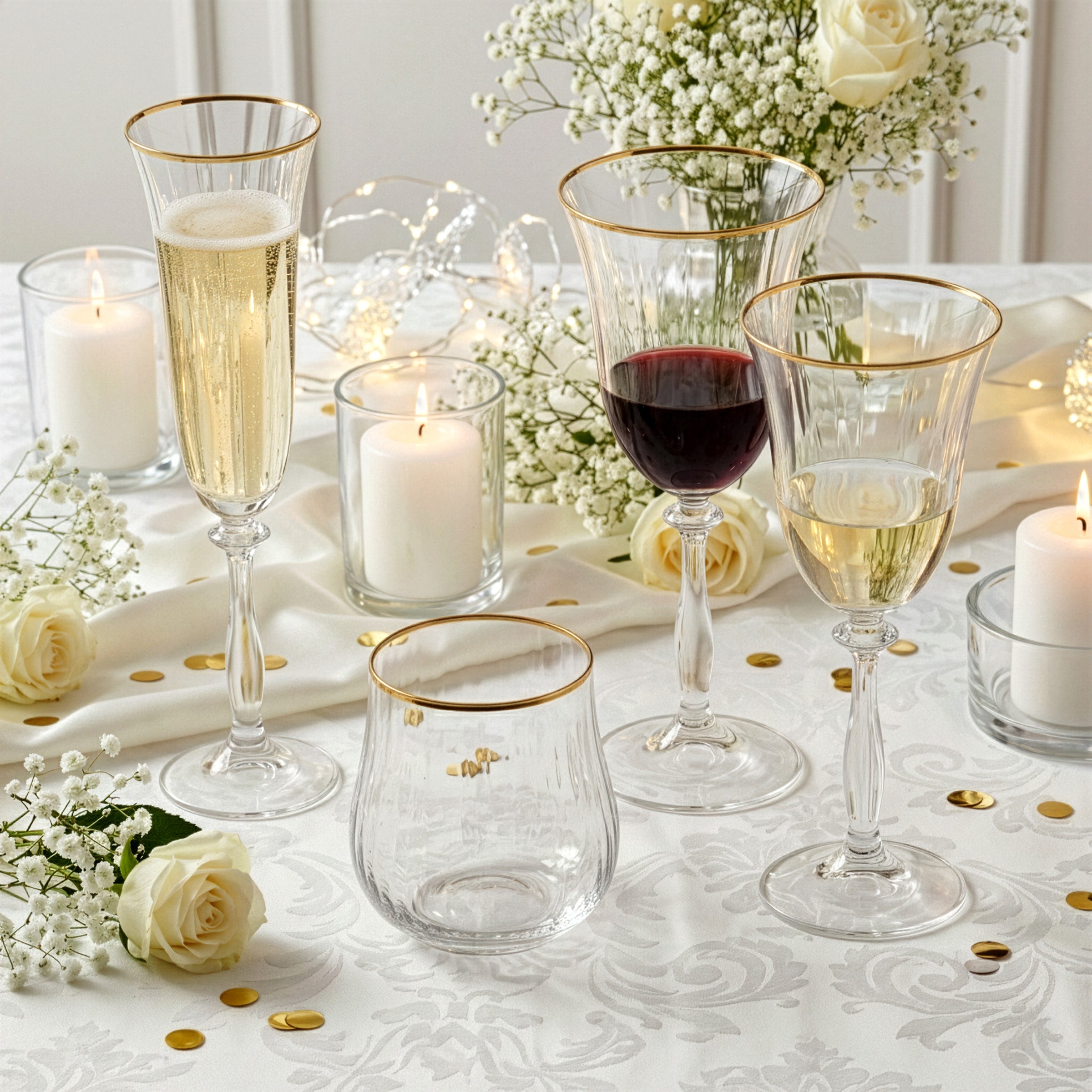 Altesse - Set of 6 35Cl Tumblers - Crystalline - Translucent/Golden Rim