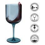 Eyden - Juego de 4 vasos de pie 35 cl - Vidrio soplado - Azul