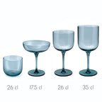 Eyden - Juego de 4 vasos de pie 35 cl - Vidrio soplado - Azul