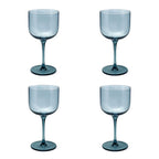 Eyden - Lot De 4 Verres À Pied 26 Cl - Verre Soufflé Bouche - Bleu