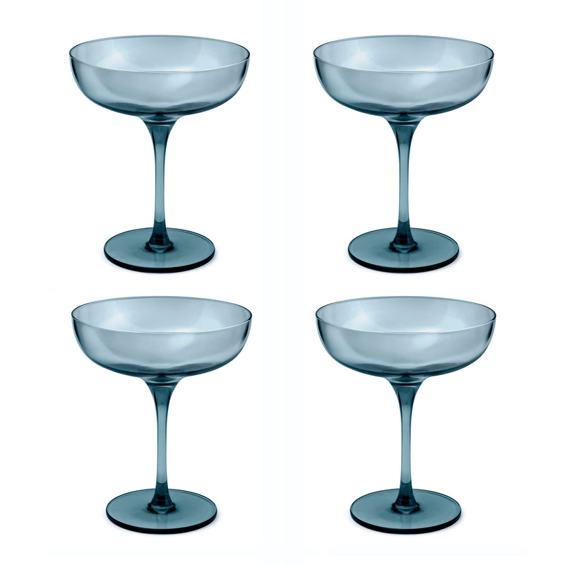 Lot De 4 Coupes À Champagne 17 Cl - Eyden - Bleu