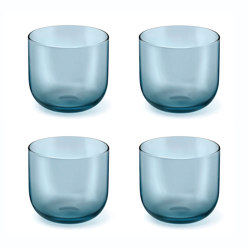 Eyden - Lot De 4 Gobelets 26 Cl - Verre Soufflé Bouche - Bleu