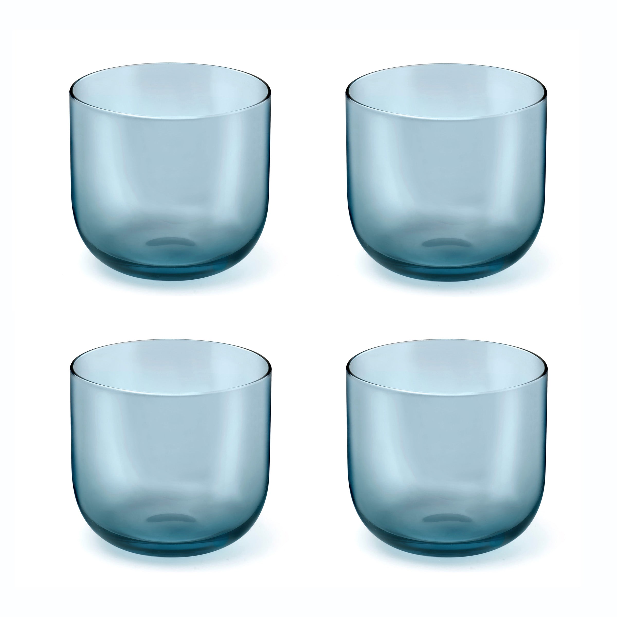 Eyden - Lot De 4 Gobelets 26 Cl - Verre Soufflé Bouche - Bleu