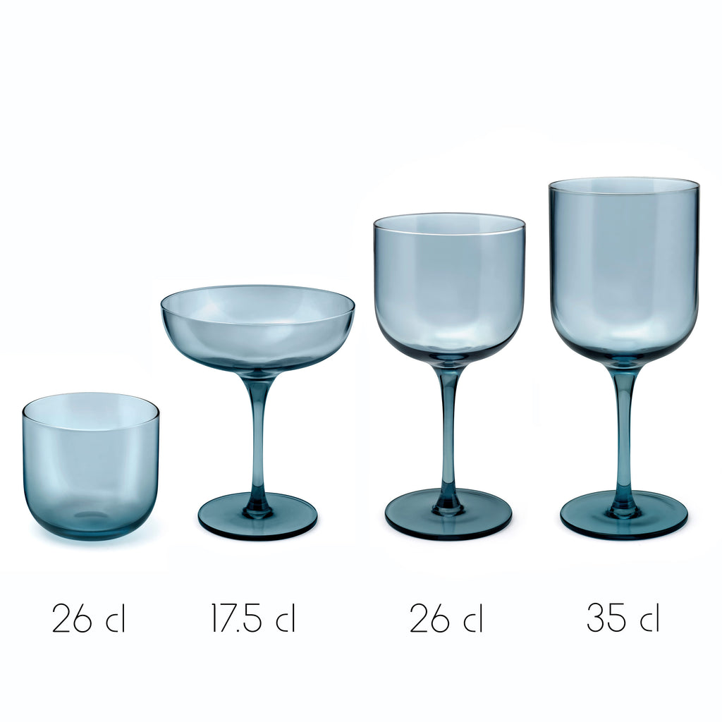 Eyden - Lot De 4 Gobelets 26 Cl - Verre Soufflé Bouche - Bleu