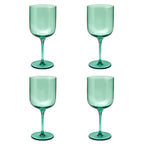 Eyden - Set of 4 Stemmed Glasses 35 Cl - Mouth Blown Glass - Green