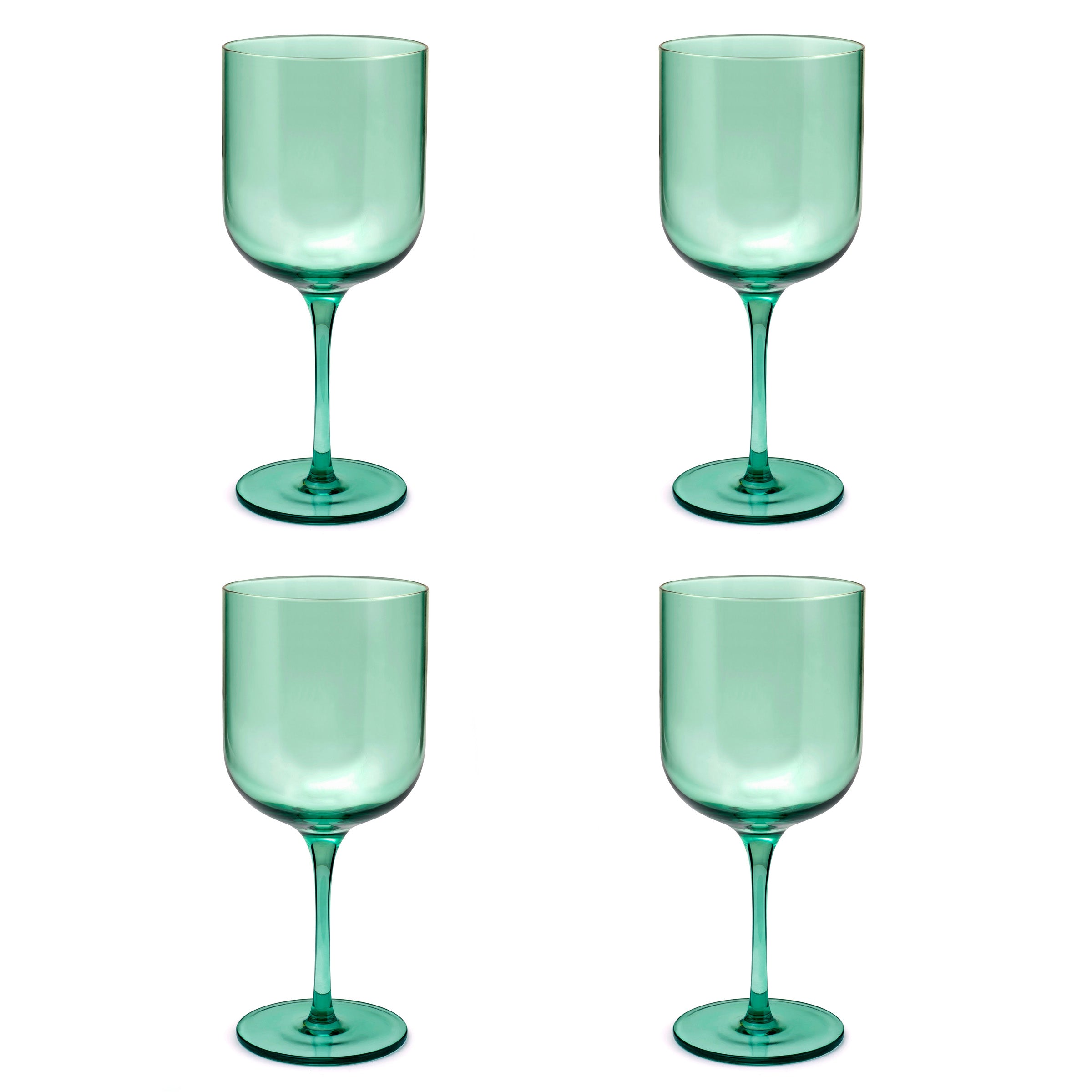Eyden - Set of 4 Stemmed Glasses 35 Cl - Mouth Blown Glass - Green