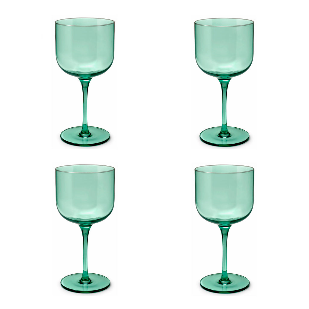 Eyden - Set of 4 Stemmed Glasses 26 Cl - Mouth Blown Glass - Green