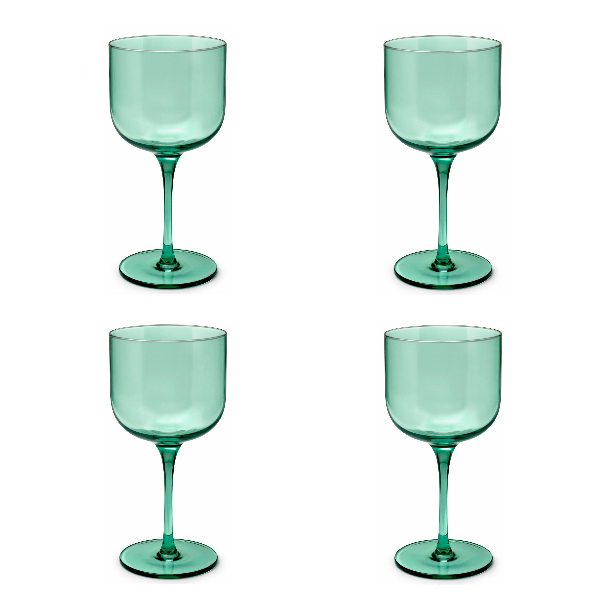 Eyden - Set of 4 Stemmed Glasses 26 Cl - Mouth Blown Glass - Green