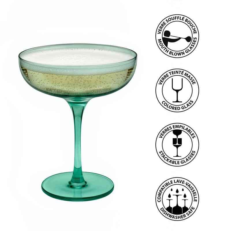 Lot De 4 Coupes À Champagne 17 Cl - Eyden - Vert