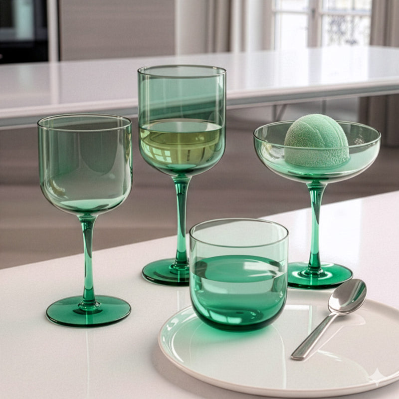 Lot De 4 Coupes À Champagne 17 Cl - Eyden - Vert