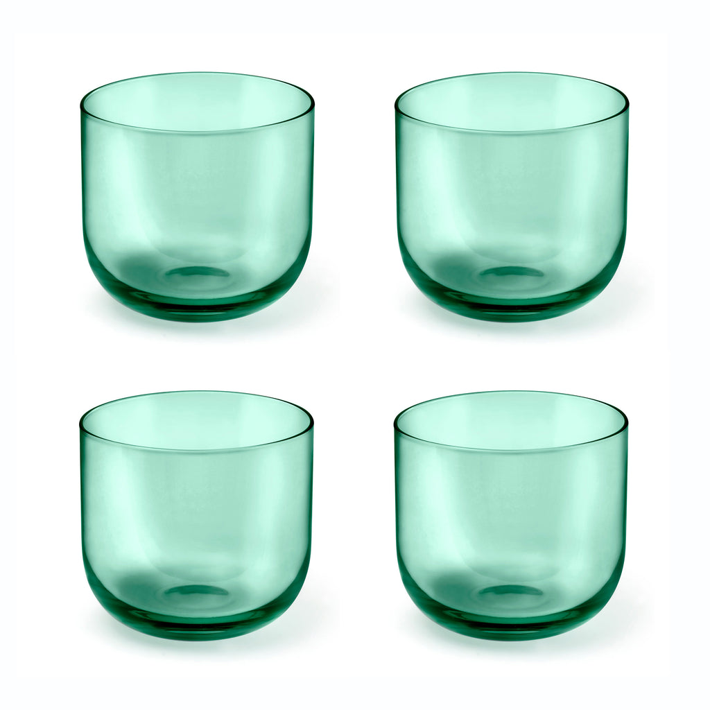 Eyden - Set of 4 26 Cl Tumblers - Mouth Blown Glass - Green