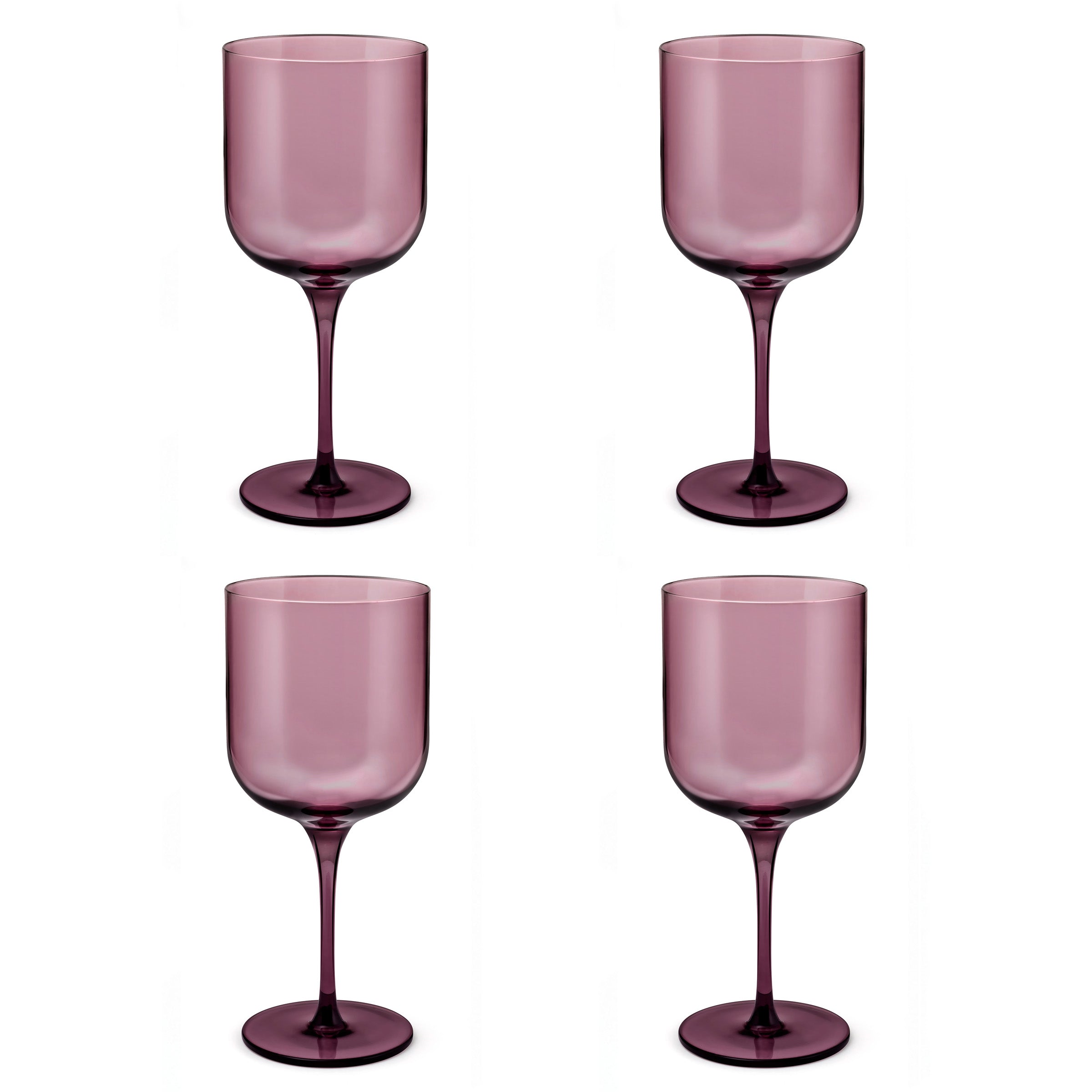 Eyden - Set of 4 Stemmed Glasses 35 Cl - Mouth Blown Glass - Pink