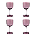 Eyden - Lot De 4 Verres À Pied 26 Cl - Verre Soufflé Bouche - Rose