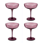 Eyden - Set of 4 Champagne Glasses 17 Cl - Mouth Blown Glass - Pink