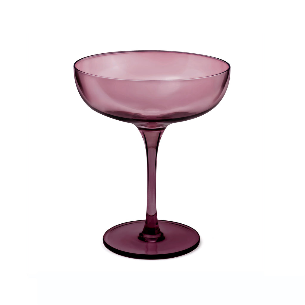 Eyden - Set of 4 Champagne Glasses 17 Cl - Mouth Blown Glass - Pink