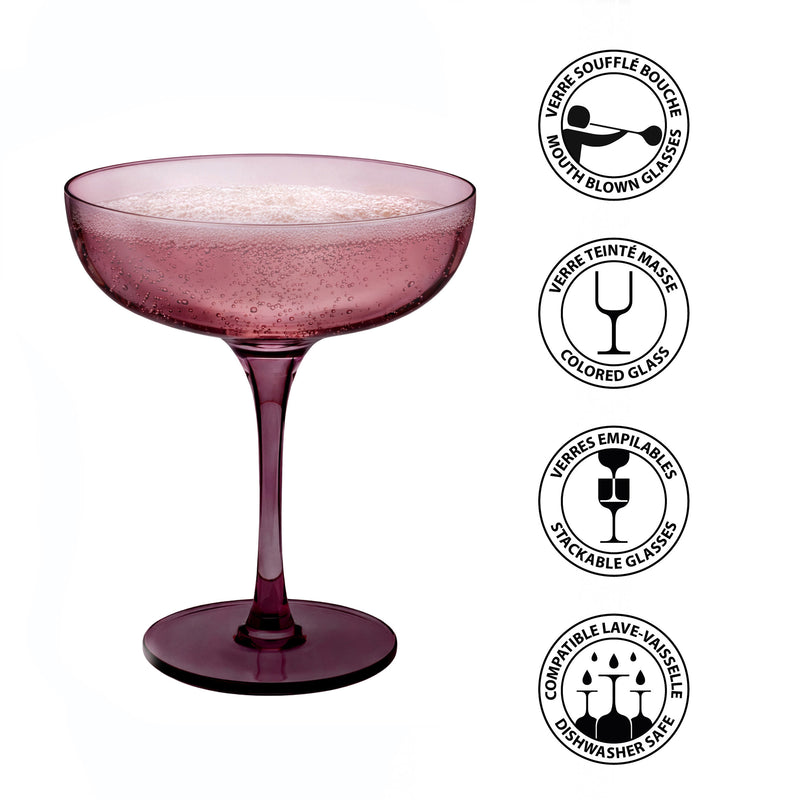 Lot De 4 Coupes À Champagne 17 Cl - Eyden - Rose