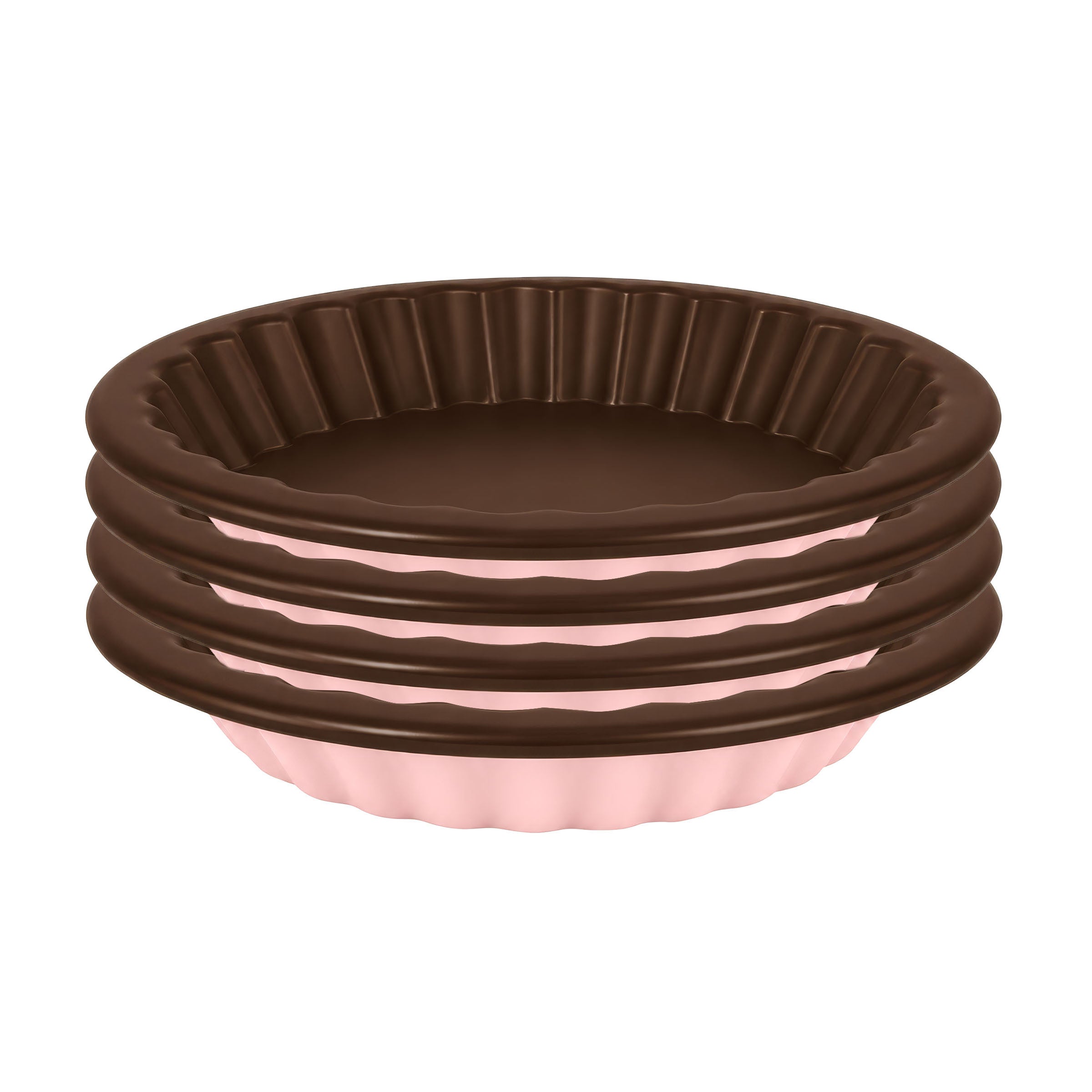 Dolce - Set 4 Moules Tartelettes - Hibiscus/Chocolat