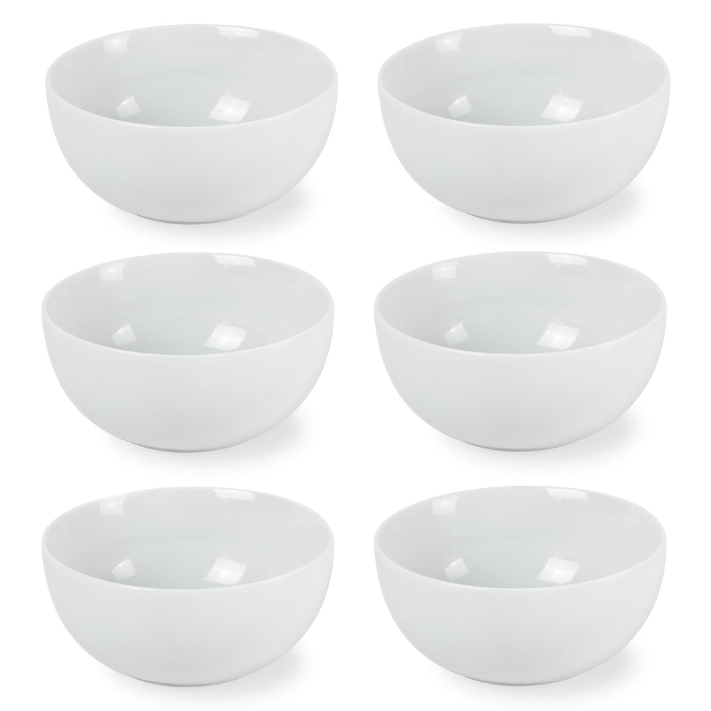 Côme - 6 Bols Petit Déjeuner - Porcelaine - Blanc