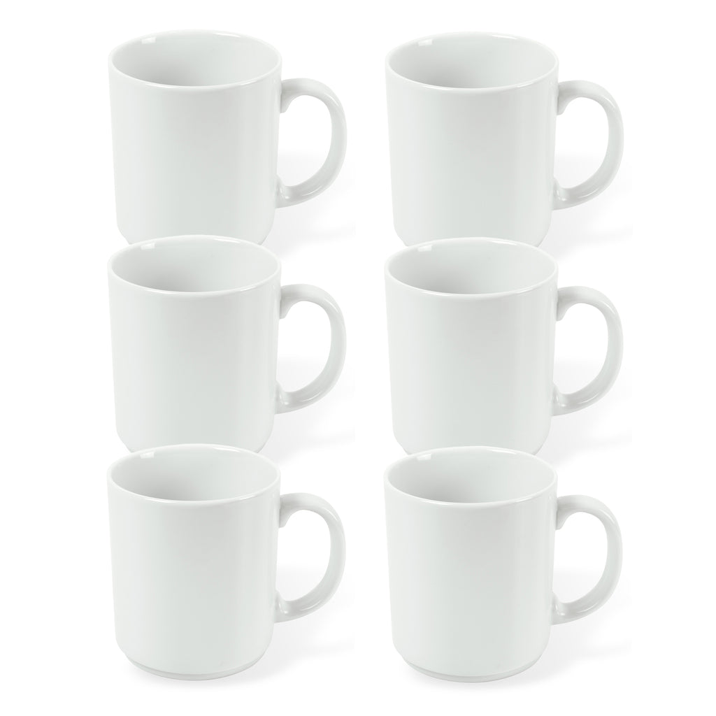 Como - 6 Tazas - Porcelana - Blanco