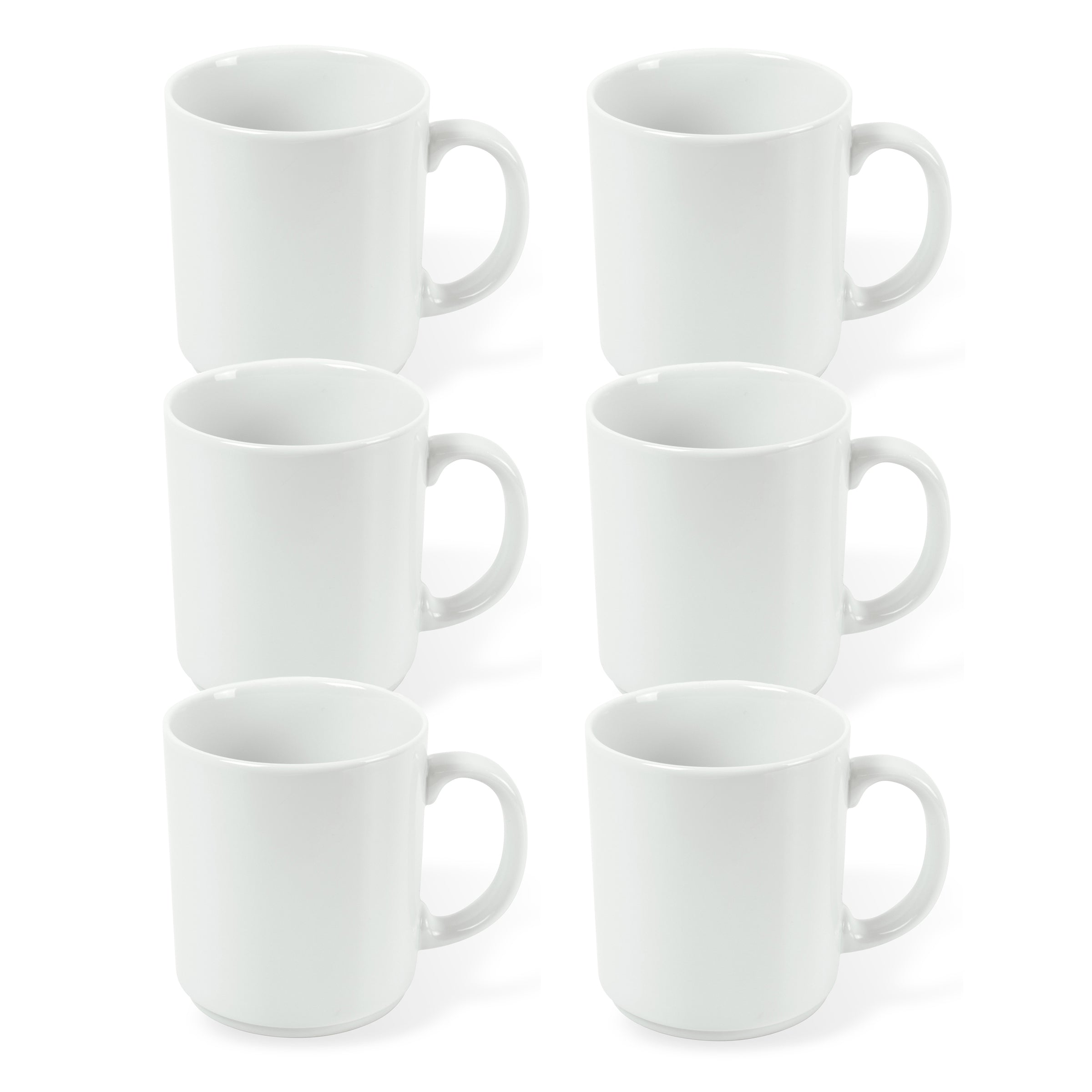 Como - 6 Tazas - Porcelana - Blanco