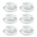 6 Coffee Cups And Saucers - Como - White